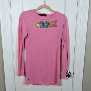 COOGI | Pink Long Sleeve Logo T-Shirt Size Large